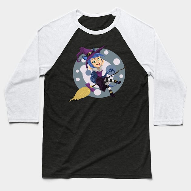 Cute Witch Baseball T-Shirt by Megrasaurous